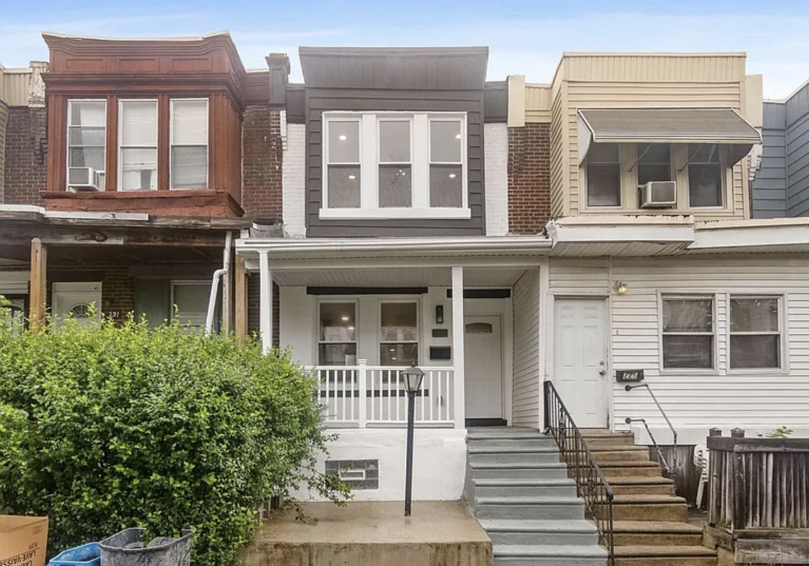 Front of a home in Philadelphia that we bought fast with cash